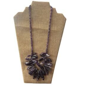 Barse Sterling Silver Amethyst Statement Necklace Western